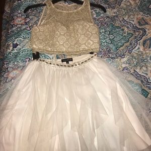 Gold and cream 2 piece dress